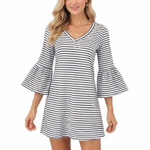 Como Blu Bell Sleeves Dress Medium Embellished Pearl